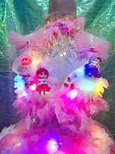 Rosa boneca palco mostrar led lumious luz acima tutu vestido gogo palco dj ds cantor traje 2024 - compre barato