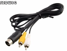 FZQWEG 50 шт. черный 1,8 м композитный аудио-видео кабель для Sega пятого поколения Mega Drive 1 Master System 1 2024 - купить недорого