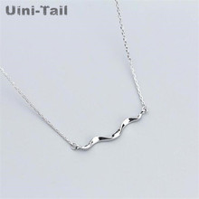 Uini-Tail 2019 new listing 925 sterling silver creative coastline wave necklace Korean fashion simple trend wave necklace ED421 2024 - buy cheap