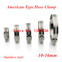 20pcs 10-16mm(10mm-16mm) American Type Screw Band Worm Drive Hose Clamps, 304 Stainless steel hose Hoop Pipe Clips 2024 - buy cheap