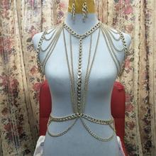 Bohemian Punk Body chain Necklaces Collar Shoulder Chain Long Necklaces & Pendants Women Sexy Statement Body Jewelry 2024 - buy cheap