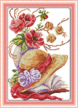 Poppy flower шляпа, напечатанная на ткани DMC 14CT 11CT наборы крестиков, наборы вышивки рукоделия, домашний декор 2024 - купить недорого