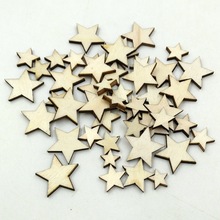 100pcs Romatic Style Wood Star Chipboard Fashion Wooden Home Decorations DIY Christmas Party Scrapbooking 2024 - buy cheap