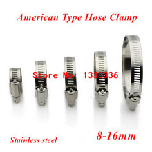 20pcs 8-16mm(8mm-16mm) American Type Screw Band Worm Drive Hose Clamps, 304 Stainless steel hose Hoop Pipe Clips 2024 - buy cheap