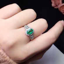 Natural emerald ring Free shipping 925 sterling silver 5*7mm gemstone Fine jewelry 2024 - buy cheap