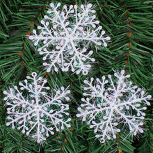 12 unids/lote 11CM adorno de Navidad copos de nieve blancos plástico Navidad Sonwflake árbol fiesta colgante Decoración 2024 - compra barato