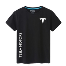 New arrived cotton Mens Tesla Motors T-shirt O-Neck summer casual solid colour T shirt 2024 - buy cheap
