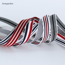 Kewgarden 3/4" 8/5" 3/8" Wavy Edge Stripe Grosgrain Ribbons Handmade Tape DIY Bowknot Satin Ribbon Garment Accessories 10 Yard 2024 - buy cheap