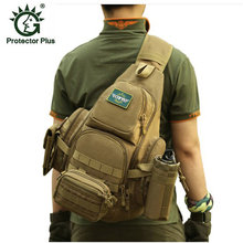 Male Nylon fashion leisure Tactical Sling Bag 14 inch notebook Waterproof ShoulderBag Multi-functional Climbing large Chest pack 2024 - buy cheap