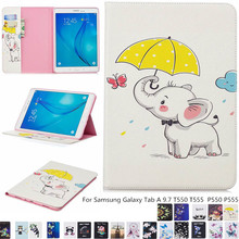 Child Painted Wallet Flip Case For Samsung Galaxy Tab A 9.7 T550 T555 P550 Panda Butterfly Pattern Shell Protector Cover + pen 2024 - buy cheap