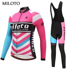 Miloto Long Sleeve Cycling Jersey Women MTB Spring/Autumn cycling clothing maillot ciclismo roupa ciclismo Cycling set 2024 - buy cheap