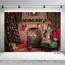 Christmas Tree Living Room Photography Backgrounds for Photo Shootings Vinyl Backdrops for Baby Children Family Photo Studio 2024 - buy cheap