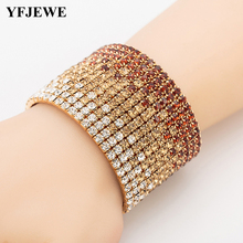 Yfjewe jóias finas mais novo cristal pulseiras & pulseiras para mulheres moda multicamadas strass slake pulseira b162 2024 - compre barato