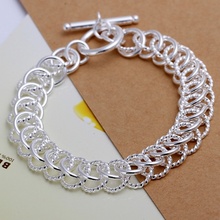 Enfeite fashion lindo para mulheres casamento cor prata refinada geométrica bracelete joia frete grátis atacado h022 2024 - compre barato