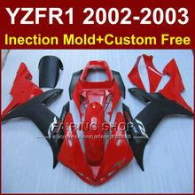 Carenagem personalizada para yamaha, preto ou vermelho, para modelos yzf1000, 02, 03, yzfr1, 2002, 2003, yzf, r1, peças para reposição 2024 - compre barato