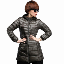 Jaqueta longa duck down leve e fina feminina, casaco longo para mulheres, tamanho grande 5xg, inverno primavera e outono 2019 2024 - compre barato