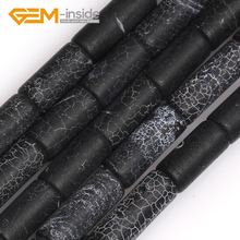 5x13mm 6x16mm Tube Column Shape Natural Black Agates Stone Loose Beads for Jewelry Making DIY Gifts GEM-inside Free Shipping 2024 - buy cheap