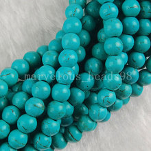 Free Shipping Beautiful jewelry  6mm Blue Howlite Round Loose Beads G4775 2024 - buy cheap