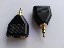 2PCS copper Gold Stereo 3.5mm 1 Male to 2 Female Jack Audio Y Splitter Headphone Adapter 2024 - buy cheap