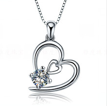 Pretty Love 0.5Ct Diamond Pendant Necklace Solid 925 Sterling Silver Necklace with Free Chain Wedding Jewelry 2024 - buy cheap