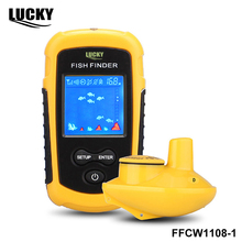 Sensor de Sonar portátil de 120 metros de alcance de operación inalámbrica Lucky FFCW1108-1, buscador de peces más profundo, pantalla Lcd a Color para pesca Localizador de peces de sonda inalámbrica 2024 - compra barato
