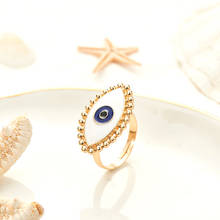 Женское Винтажное кольцо, регулируемое Золотое эмаль, индейка, с синим сглаза, для вечеринок, 2019 2024 - купить недорого