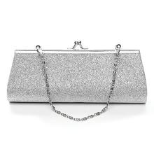 Fashion Women Glitter Silver Colors Clutch Purse Evening Party Wedding Banquet Handbag Shoulder Bag Elegant Bussiness Handbag 2024 - buy cheap