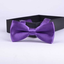 Gravata borboleta infantil clássica, gravata borboleta para meninos e meninas, cor sólida, verde, cinza, preto e branco, de fibra de poliéster 2024 - compre barato