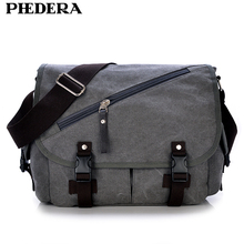 PHEDERA New Brand High Quality Wash Canvas Male Bag Shoulder Messenger Bag Vintage Men Crossbody Bags 2024 - buy cheap