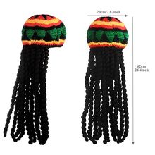 Unisex Knitted Beanies Hat Halloween Christmas Party Fancy Dress Wig Braid Hat  Tassel Hat Jamaican Bob Marley Rasta Hair Hat 2024 - buy cheap