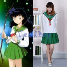 Anime INUYASHA Higurashi Kagome Cosplay Girls School Sailor Uniform Dress Halloween Costume Size S M L XL Free Shipping 2024 - buy cheap