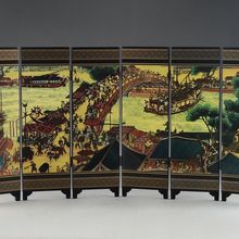 CHINESE LACQUER WARE HAND PAINTING QINGMING FESTIVAL HOME  folding screen DECOR 2024 - buy cheap