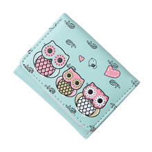 Fashion  Women Simple Retro Owl Printing Short Wallet Coin Purse Card Holders Handbag Simple Multifunctional Card Bag 5 2024 - buy cheap
