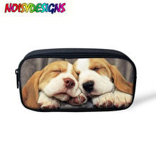 Caja de lápices con estampado 3D de perro Beagle para niños y niñas, Kits de bolsas de cosméticos, estuche para útiles escolares, bolsa de almacenamiento de maquillaje 2024 - compra barato