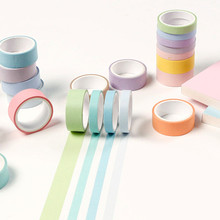 12 Colors/pack Macaron Color Washi Tape Set Decorative Craft Adhesive Tape DIY Scrapbooking Sticker Label Masking Tape 2024 - buy cheap