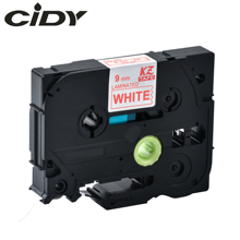 Cidy tze 222 tz222 fita laminada branca compatível com p touch 9mm rótulo t222 fita de cassete 2024 - compre barato