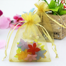 Wholesale 500pcs/lot 5x7cm Mini Gold Organza Bag Charms Earrings Display Jewelry Packaging Bags Favor Drawstring Pouch Gift Bag 2024 - buy cheap