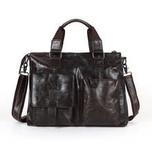 Nesitu Vintage Genuine Leather Men Messenger Bags Men Leather Shoulder Bag 14'' Laptop Man Briefcase Portfolio Male Bag #M260 2024 - buy cheap