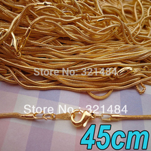 100 peças 45cm comprimento corrente de cobra banhada a ouro colar ligação conector diy achados de jóias acessórios 2024 - compre barato