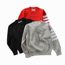 Одежда для маленьких мальчиков и девочек, новинка 2017, осенне-зимний пуловер, хлопковый свитер с длинными рукавами, вязаная верхняя одежда для детей 1-5 лет 2024 - купить недорого