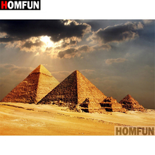 HOMFUN Full Square/Round Drill 5D DIY Diamond Painting "Pyramid landscape" Embroidery Cross Stitch 5D Home Decor Gift A18214 2024 - buy cheap