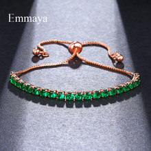 EMMAYA-pulsera ajustable de circonia cúbica para mujer, brazalete con bisel Simple, Zirconia, circonita, zirconita, cristal 2024 - compra barato