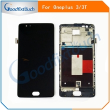 Display lcd para oneplus 3 one plus 3 3t a3010 a3003 peças de reposição, tela sensível ao toque, conjunto digitalizador, com moldura 2024 - compre barato