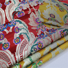 CF616  Red/Golden Chinese Style Jacquard Silk Brocade Fabric Chinese Wedding Dress Fabric Buddhism Clothes Chinese Home Textile 2024 - buy cheap