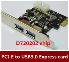 High Quality     Desktop PCI-E to USB3.0 expansion card adapter  chip  third generation of D720202  2port  Free shipping 2024 - buy cheap