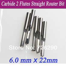 5pcs 6.0*22mm 2 Flute Straight Tool Sale CNC Woodworking Bits Solid Carbide Millinging Cutters Set For Wood 2024 - buy cheap