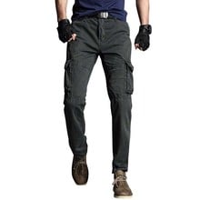 Pantalones Cargo militares de moda para hombre, de retales Pantalón de algodón con bolsillo lateral, holgado, ropa táctica 2024 - compra barato