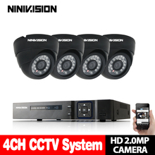 Sistema de Câmera de Segurança Home 4CH NINIVISION 1080 p CVI TVI AHD Preto Dome CCTV indoor Camera 4 canais De Vigilância Por Vídeo kits 2024 - compre barato