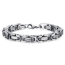 Silver Color Stainless Steel Bracelets Link Byzantine Chain Bracelet For Mens Jewelry Fashion Good Quality 2024 - buy cheap