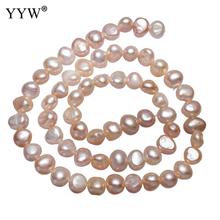 YYW High Quality Cultured Potato Freshwater Pearl Beads natural pink 7-8mm Approx 0.8mm Sold Per Approx 14.5 Inch Strand 2024 - buy cheap